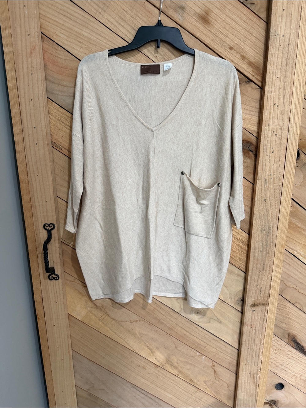 Kerisma Neutral Beige V-Neck Pocket Tunic